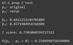 Python output for GT-5