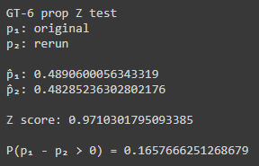 Python output for GT-6