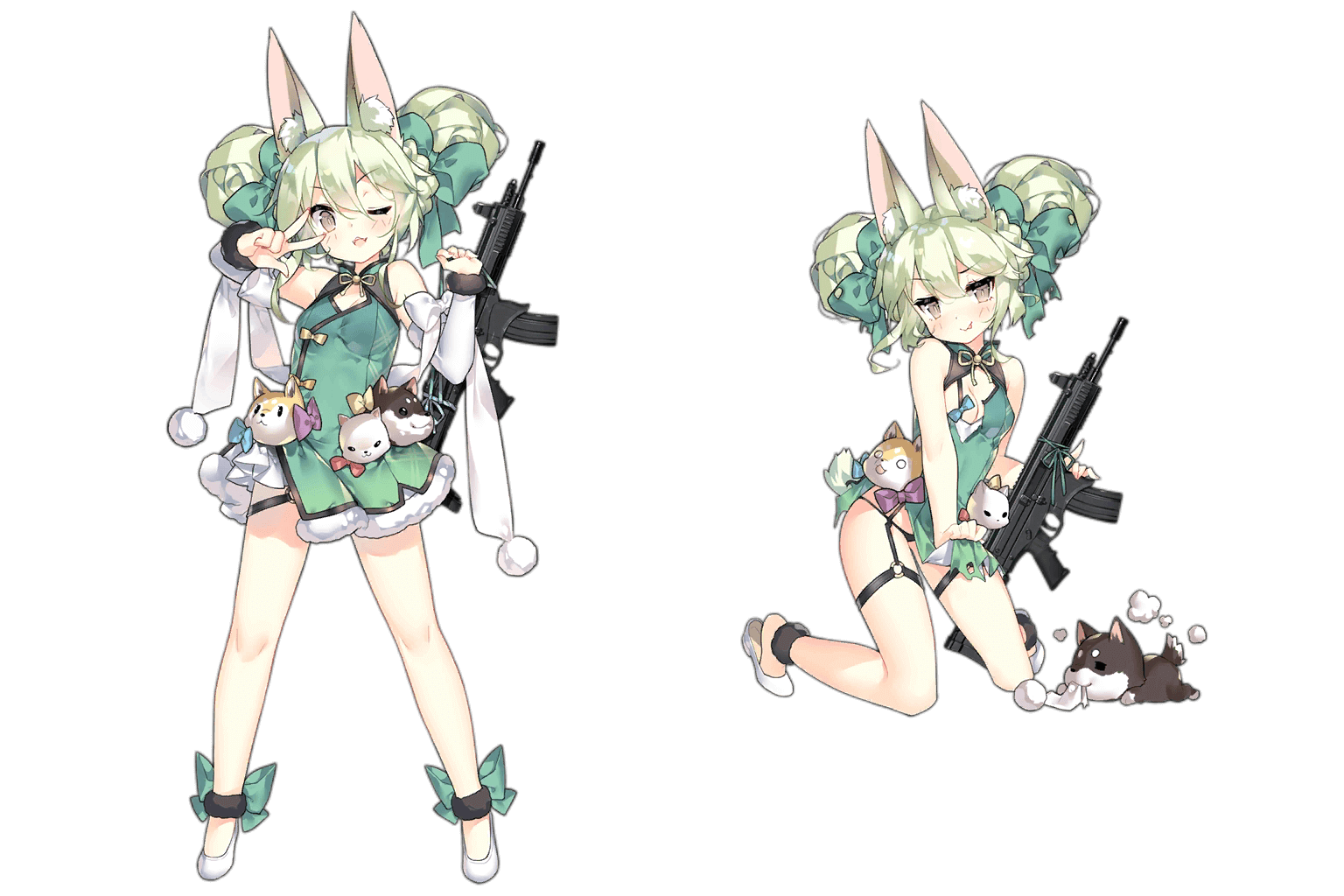 ART556's "White Cabbage" costume, normal and damaged art