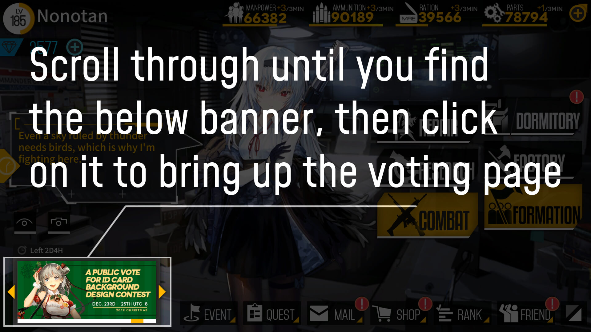 Screenshot showing where the in-game voting option is located.