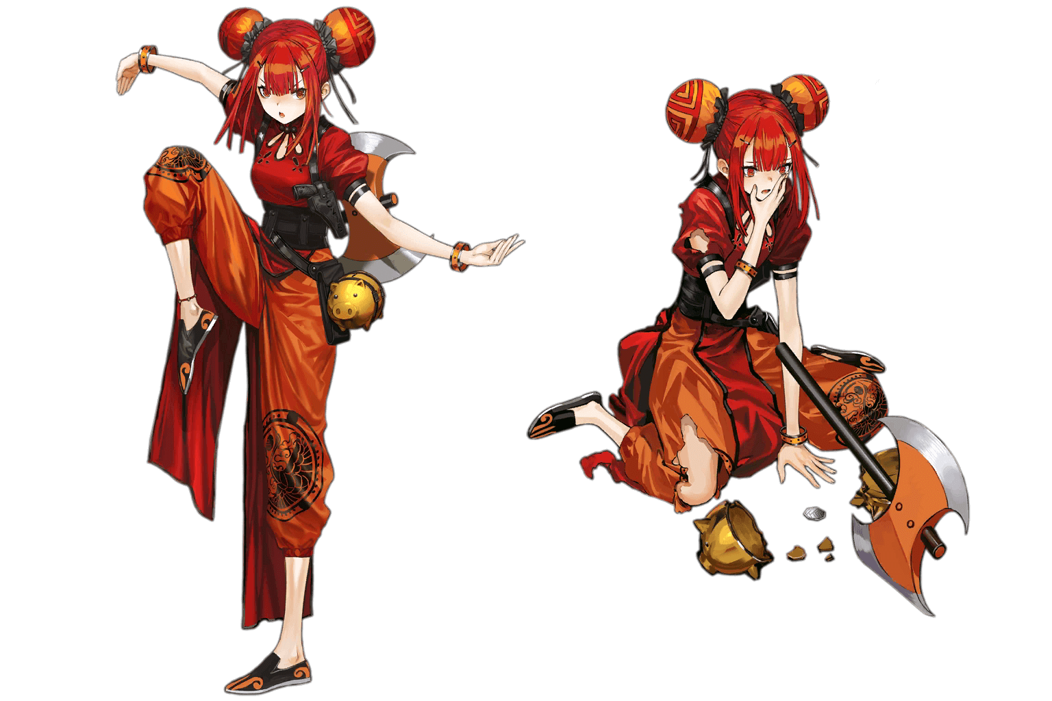 CZ75's "Monks Cress" costume, normal and damaged art