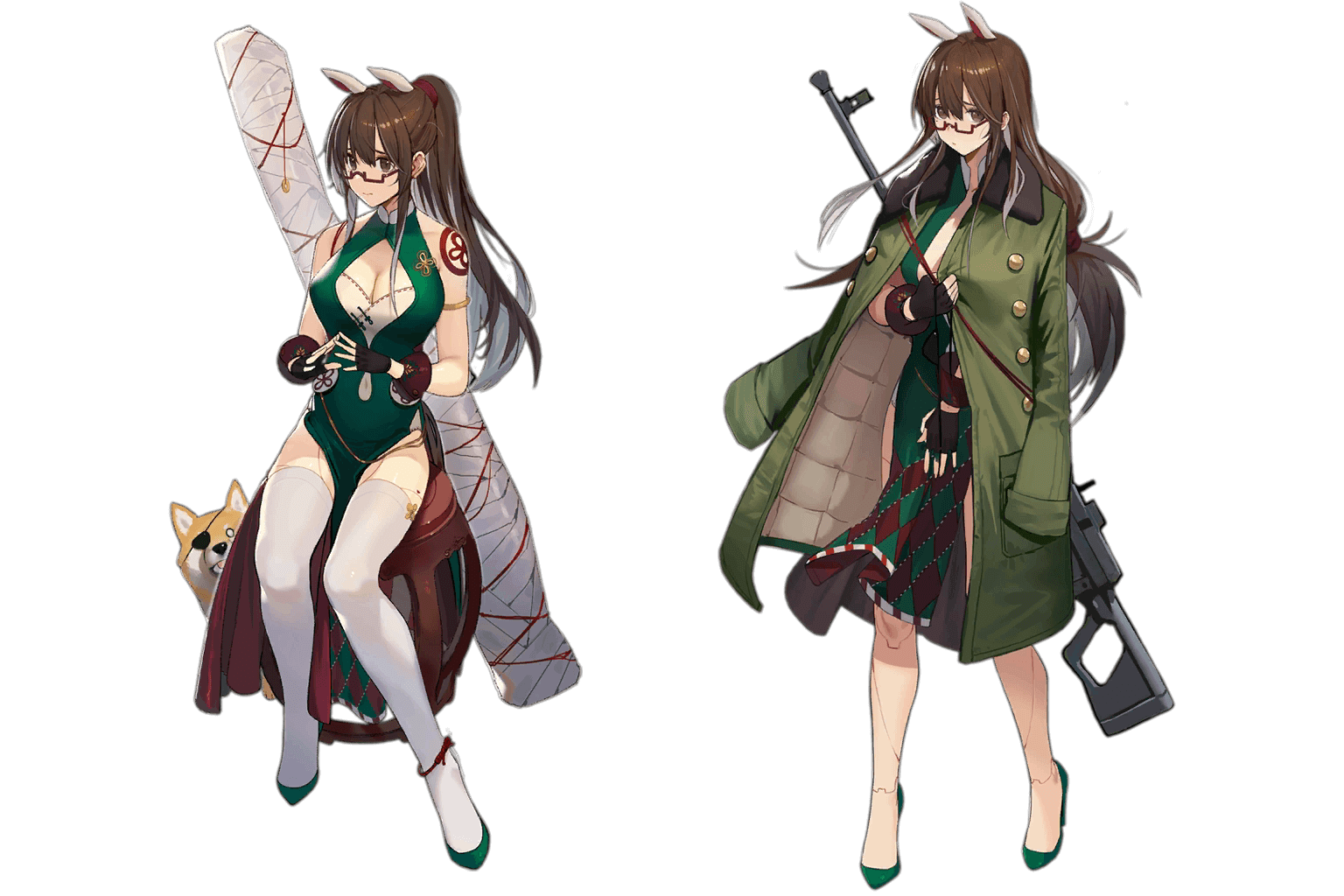 Type 88's "Ghost Orchid" Costume, normal and damaged art