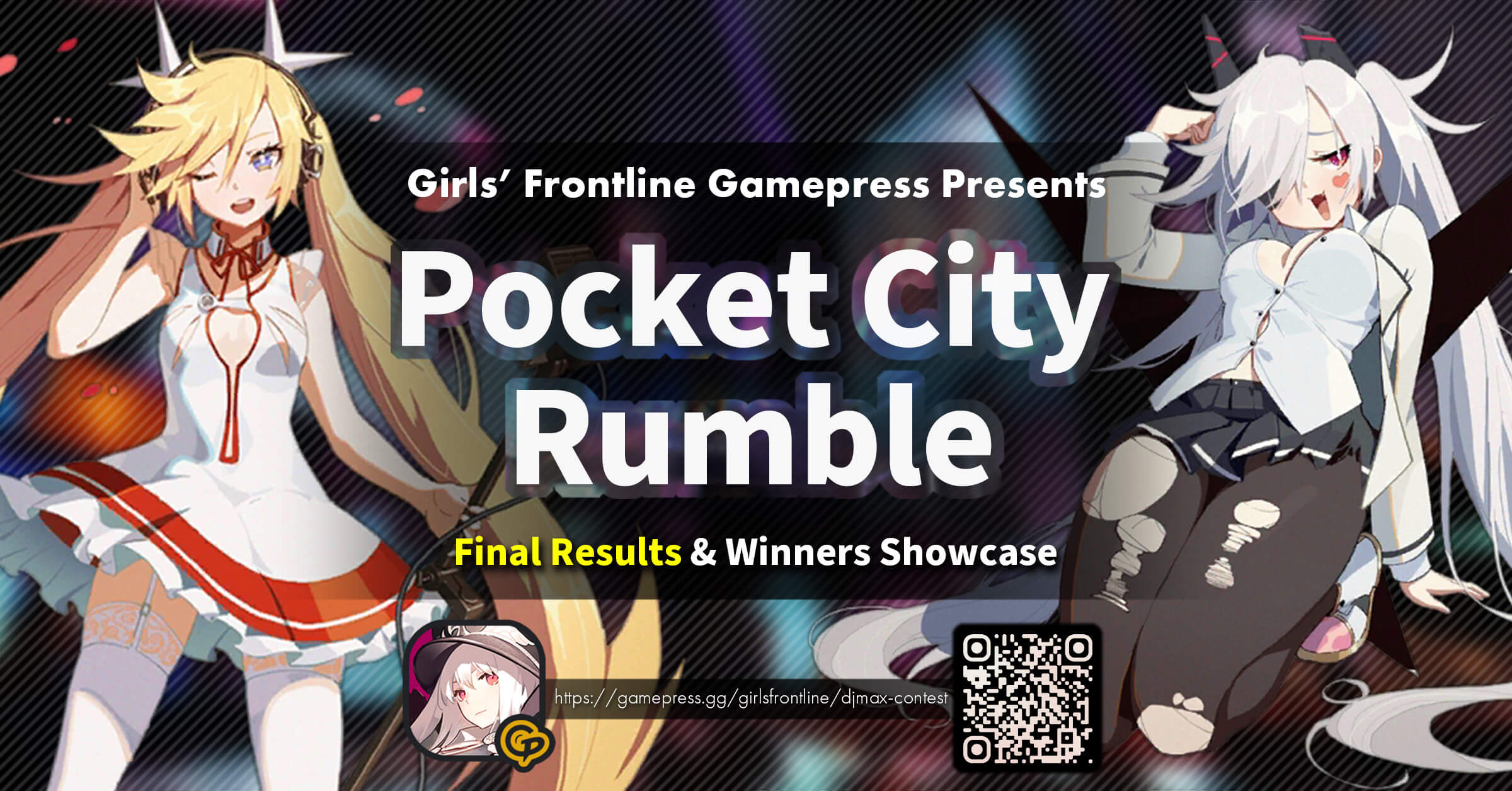 The showcase gallery for winning entries of the "Pocket City Rumble" Girls' Frontline x DJMax "Glory Day" Community Boss Takedown event! Thanks to everyone for joining!