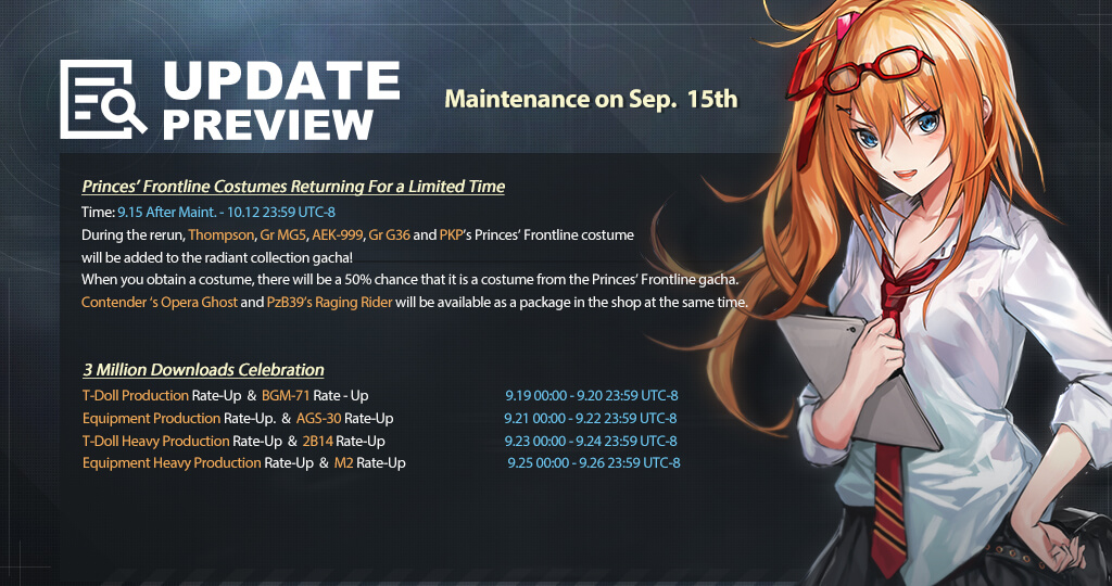 Patch notes showing General Rate-Up on the 19th