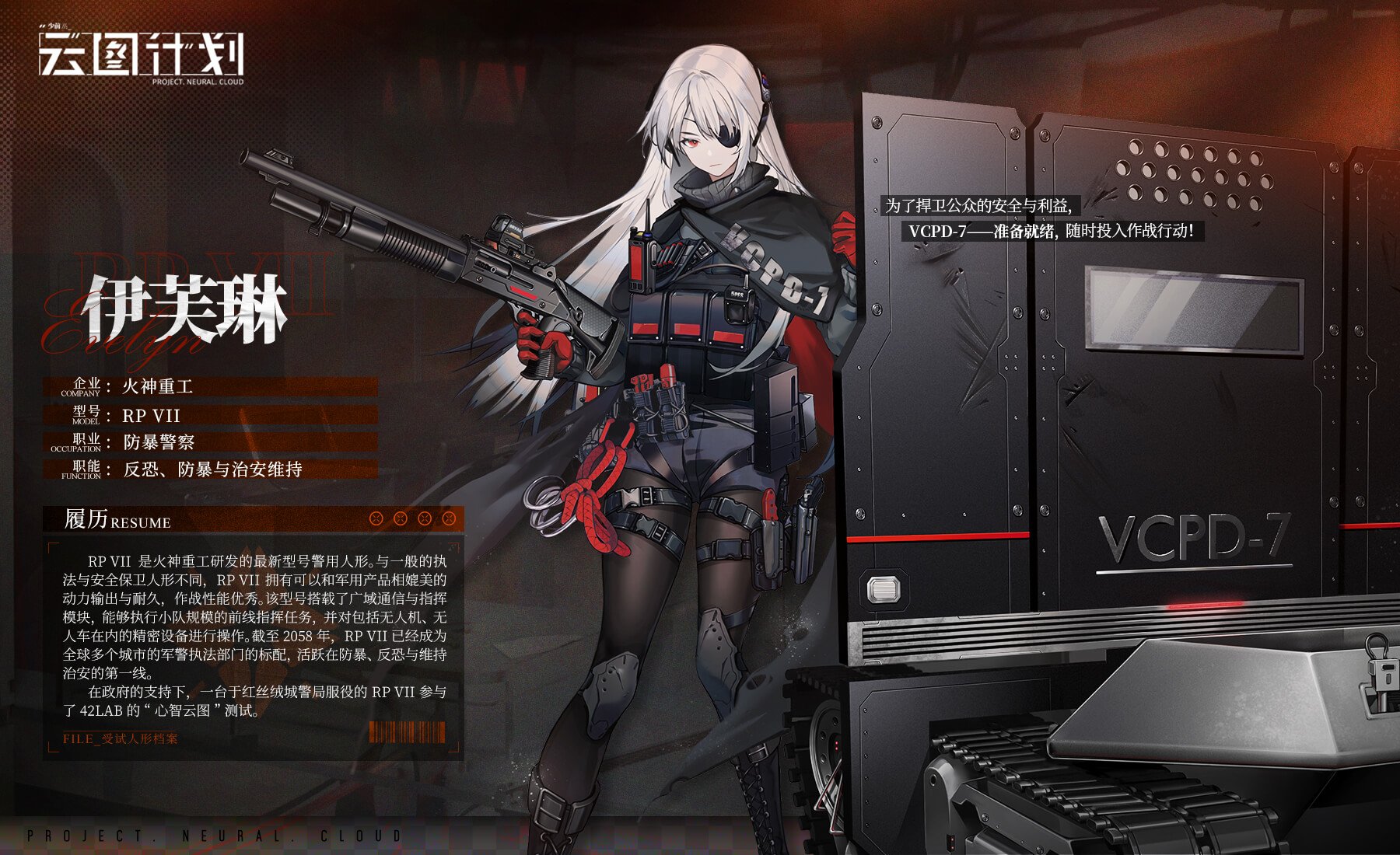 Project Neural Cloud Pre-Release Character Profiles Girls Frontline.