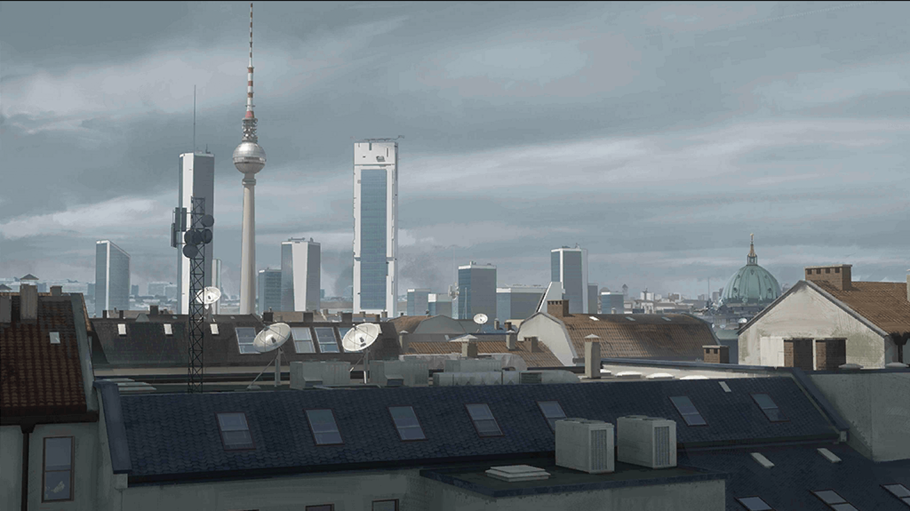 CG of the city of Berlin in late 2064.