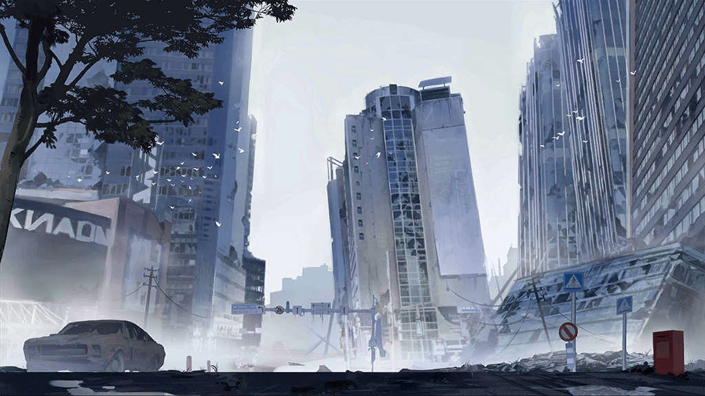 CG of the destroyed city of Tallinn in 2064.
