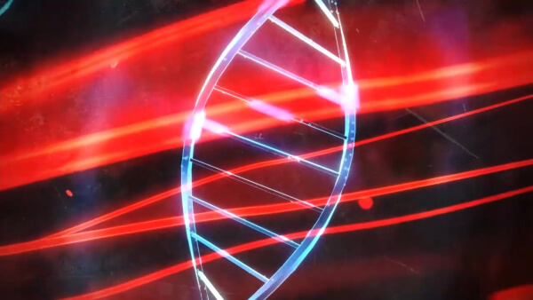 Image of the double-helix shape of DNA.