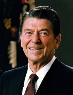 Portrait of President Ronald Reagan.
