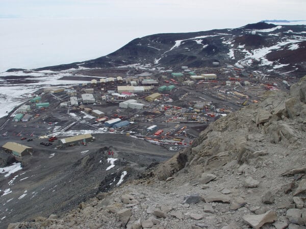 McMurdo Station seen from Observation Hill in 2004.