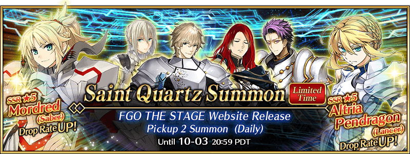 FGO THE STAGE Website Release Pickup 2 Summon (Daily)