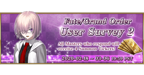 Fate/Grand Order User Survey 2