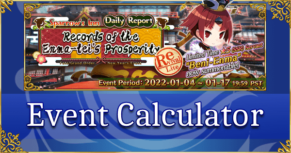 Revival: New Year 2021 - Event Calculator