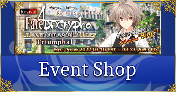 Revival: Fate/Apocrypha Inheritance of Glory - Event Shop & Planner