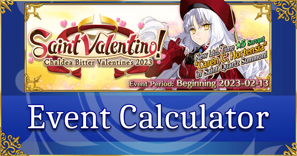 Valentine's 2023 - Event Calculator