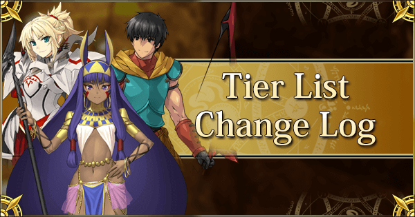 Tier List Change Log Arthur Shinjuku Fate Grand Order Wiki Gamepress
