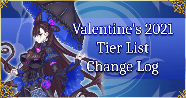 Valentine's 2021 - Tier List Change Log