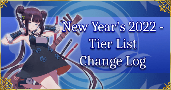 New Year's 2022 - Tier List Change Log