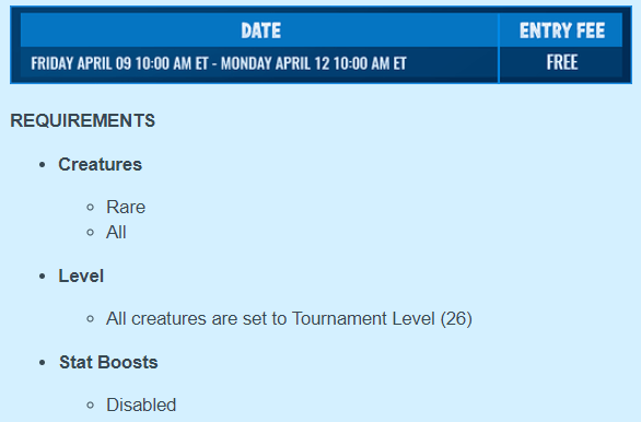 Tournament information