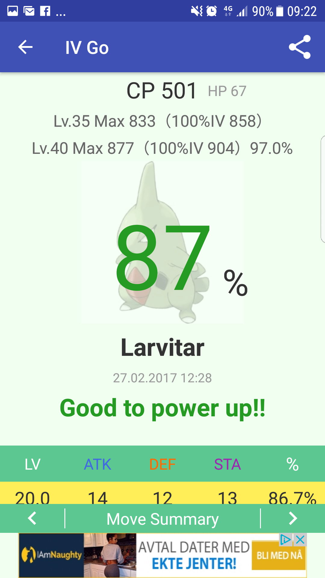 Larvitar Iv Chart