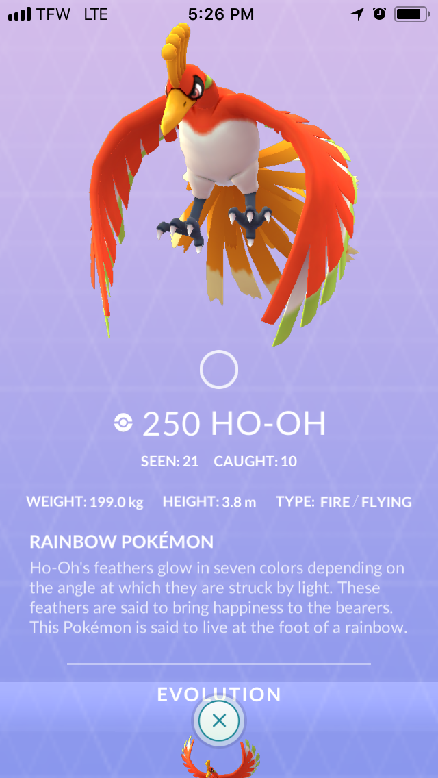 Ho-Oh - Evolutions, Location, and Learnset