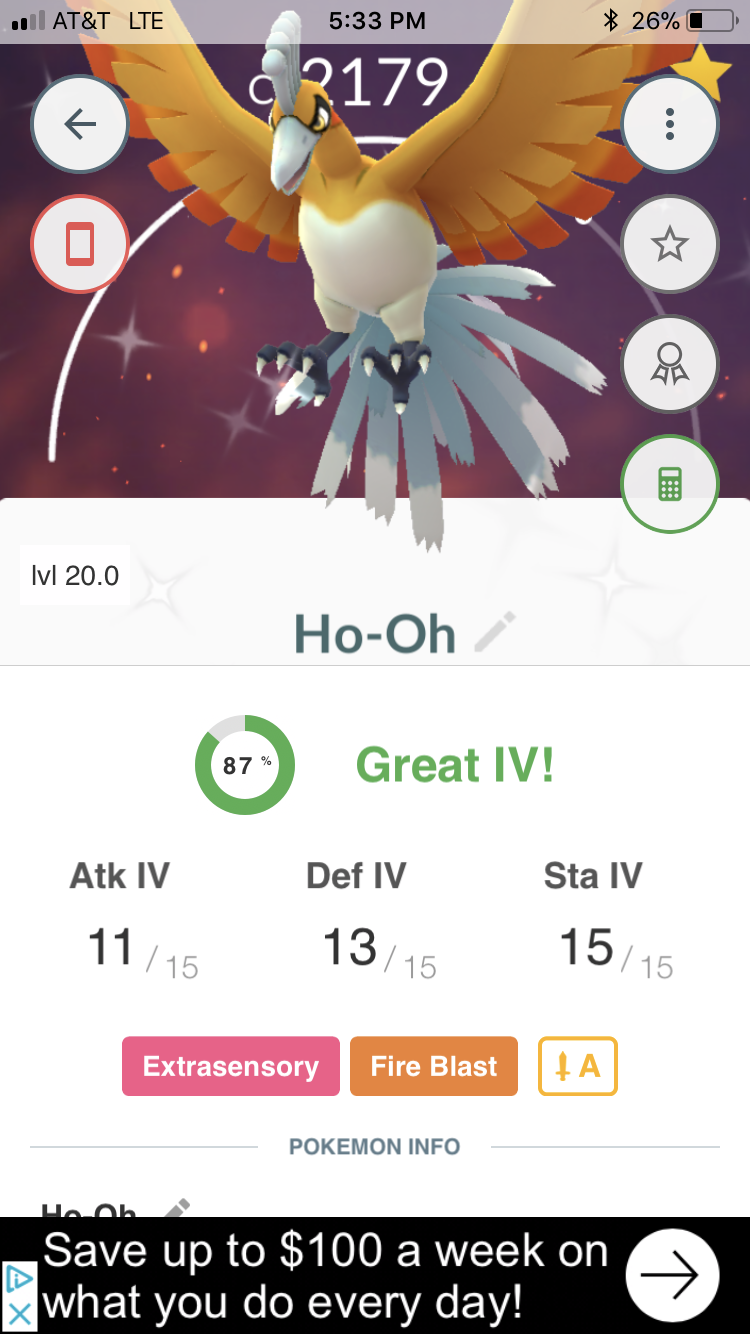 Ho-OH Shiny - Pokémon GO 