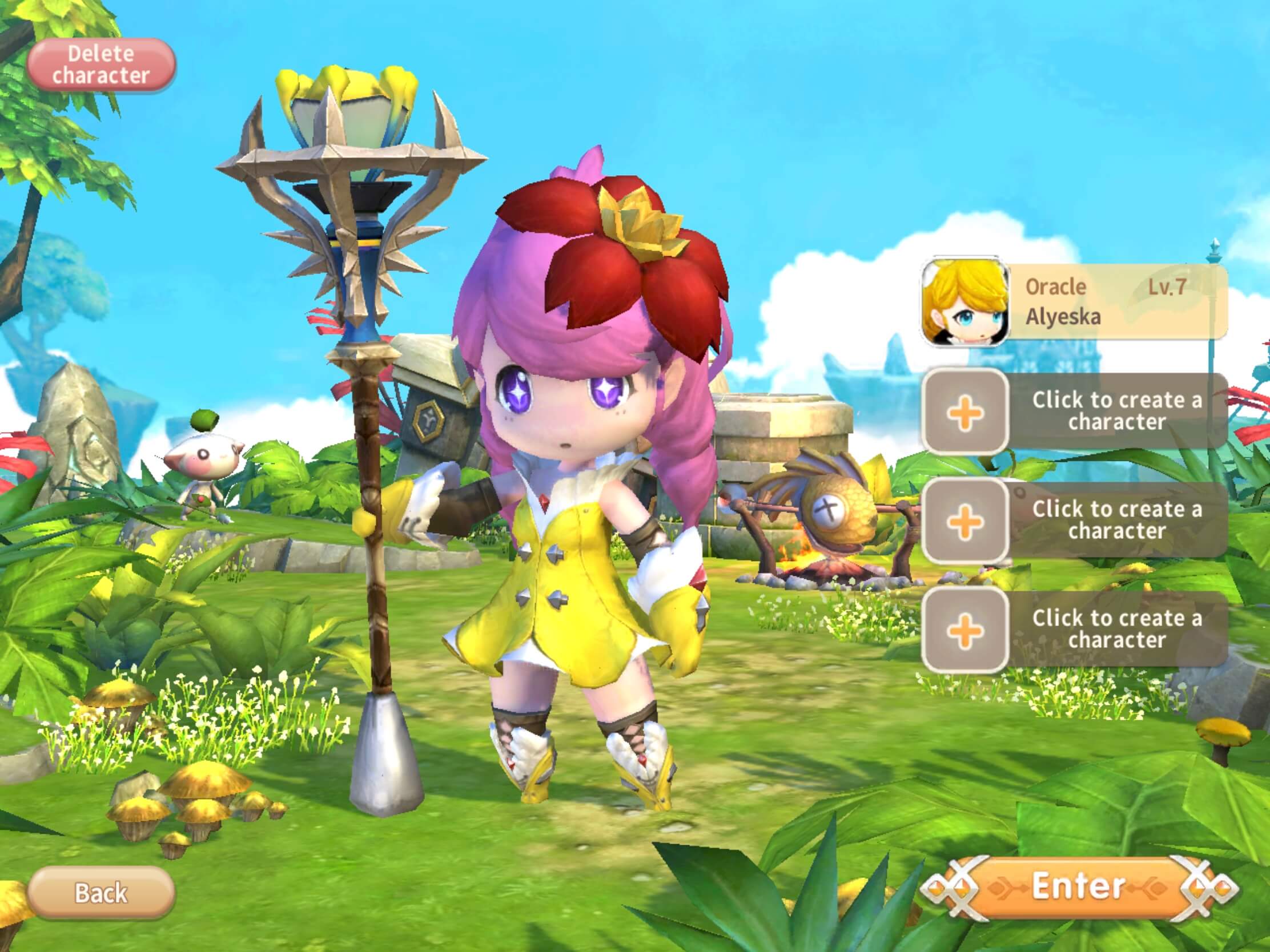 Lumia Saga Character Screen