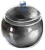 A silver pot filled with juice.