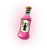 A bottle filled with a glowing, red potion.